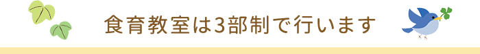 食育教室は3部制で行います